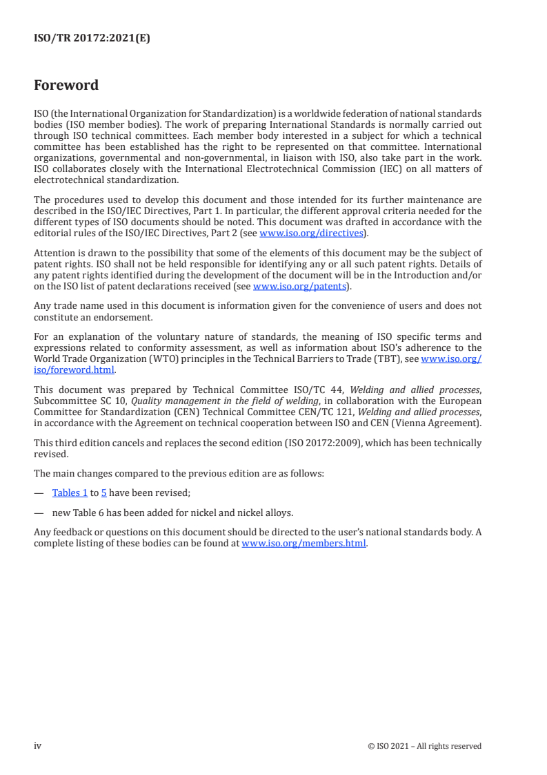 ISO/TR 20172:2021 ISO/TR 20172:2021 - Welding — Grouping systems for materials — European materials/15/2021 - Page 4 preview