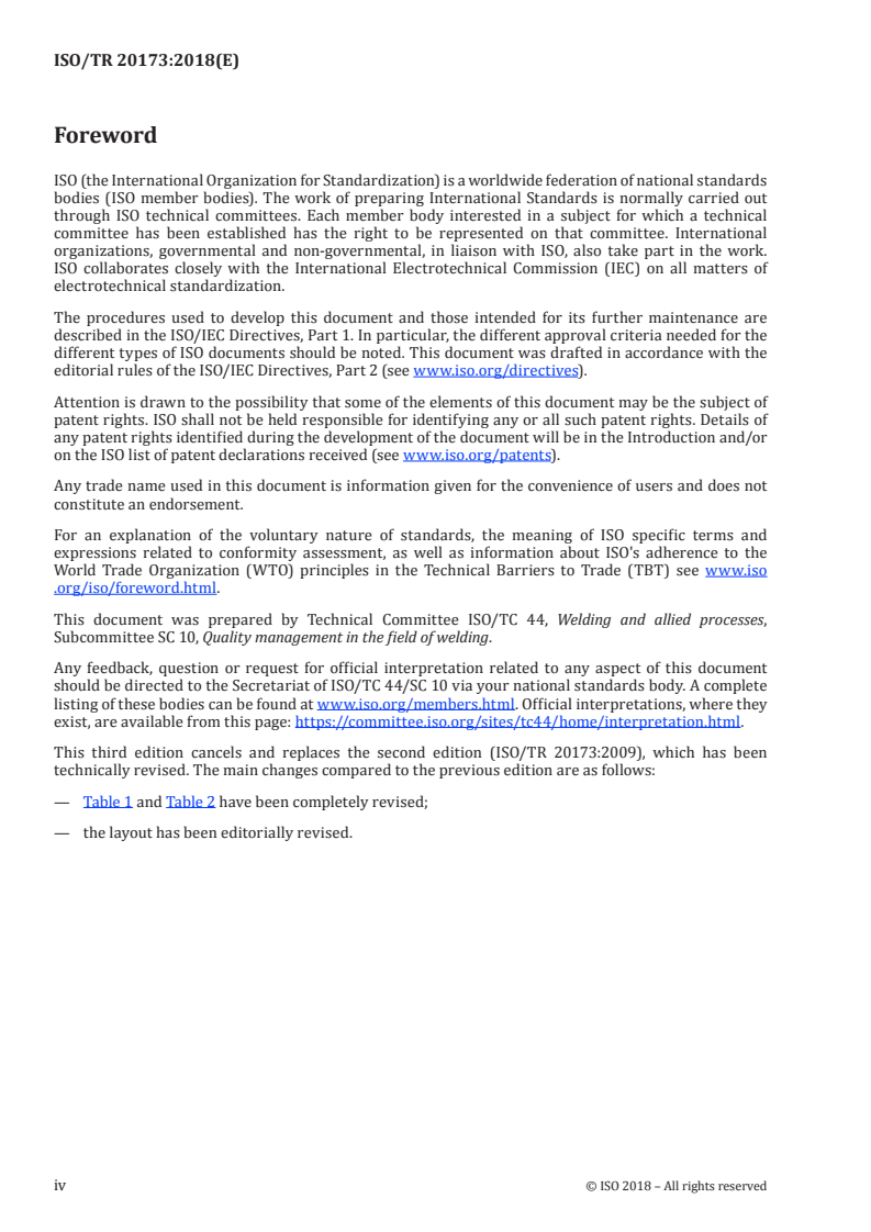 ISO/TR 20173:2018 ISO/TR 20173:2018 - Welding — Grouping systems for materials — American materials/20/2018 - Page 4 preview