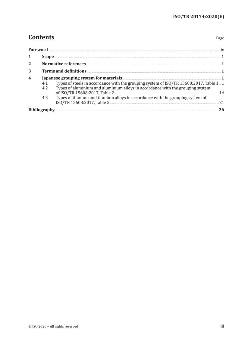ISO/TR 20174:2020 ISO/TR 20174:2020 - Welding — Grouping systems for materials — Japanese materials/19/2020 - Page 3 preview