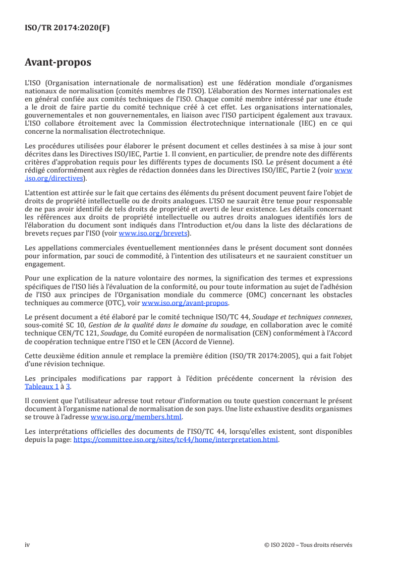 ISO/TR 20174:2020 ISO/TR 20174:2020 - Soudage — Systèmes de groupement des matériaux — Matériaux japonais/19/2020 - Page 4 preview