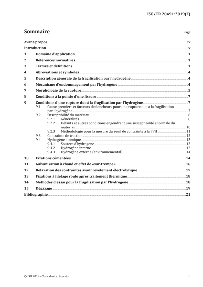 ISO/TR 20491:2019 ISO/TR 20491:2019 - Fixations — Principes de la fragilisation par l'hydrogène pour les fixations en acier/19/2019 - Page 3 preview