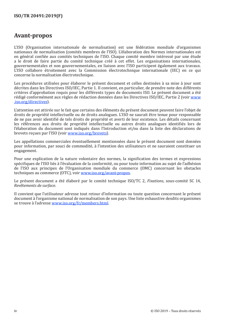 ISO/TR 20491:2019 ISO/TR 20491:2019 - Fixations — Principes de la fragilisation par l'hydrogène pour les fixations en acier/19/2019 - Page 4 preview