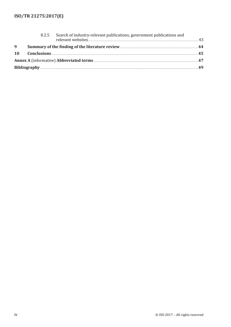 ISO/TR 21275:2017 ISO/TR 21275:2017 - Rubber — Comprehensive review of the composition and nature of process fumes in the rubber industry/1/2017 - Page 4 preview