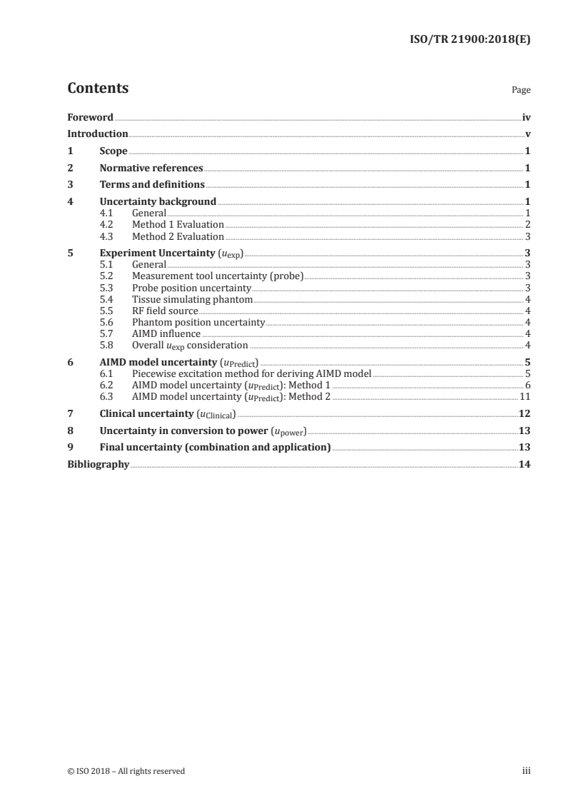 ISO/TR 21900:2018 ISO/TR 21900:2018 - Guidance for uncertainty analysis regarding the application of ISO/TS 10974/18/2018 - Page 3 preview