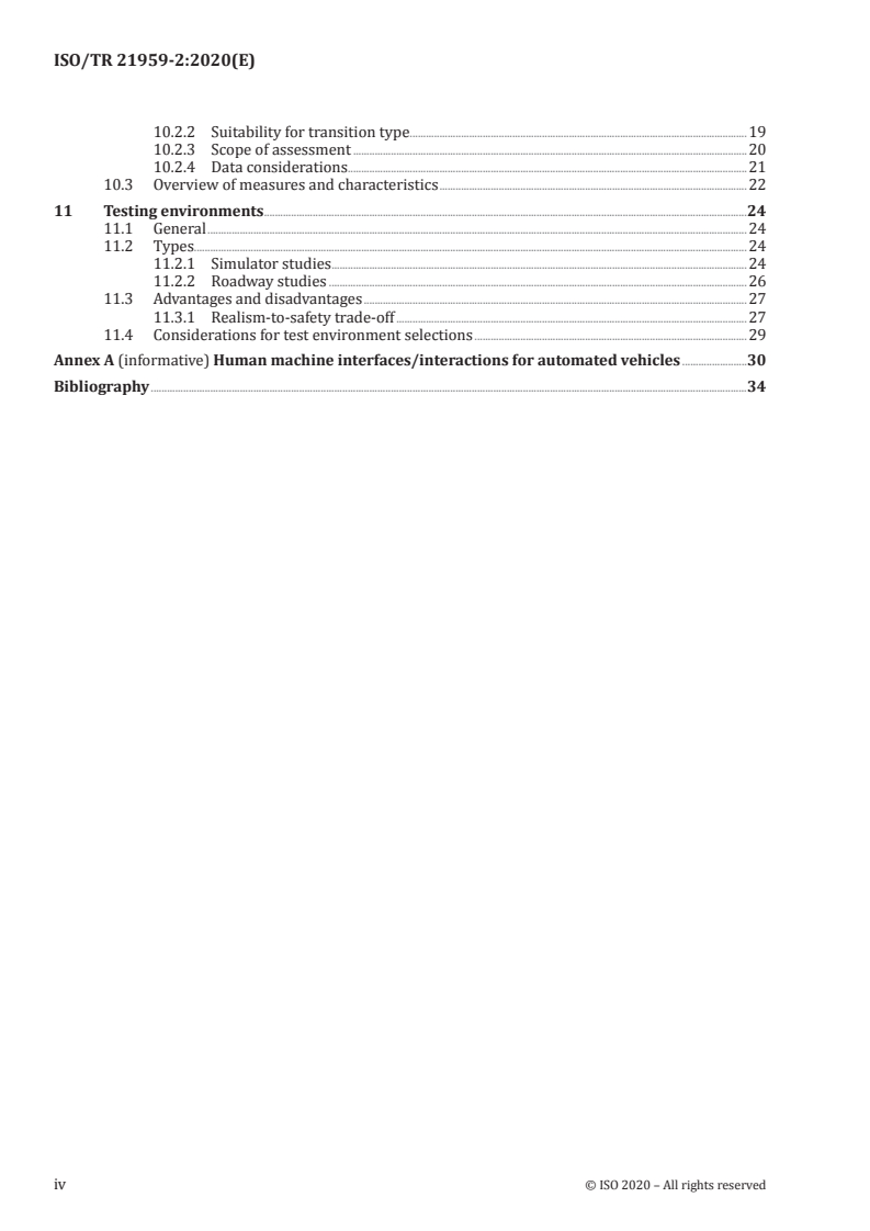 ISO/TR 21959-2:2020 - Road vehicles — Human performance and state in the context of automated driving — Part 2: Considerations in designing experiments to investigate transition processes/28/2020 - Page 4 preview