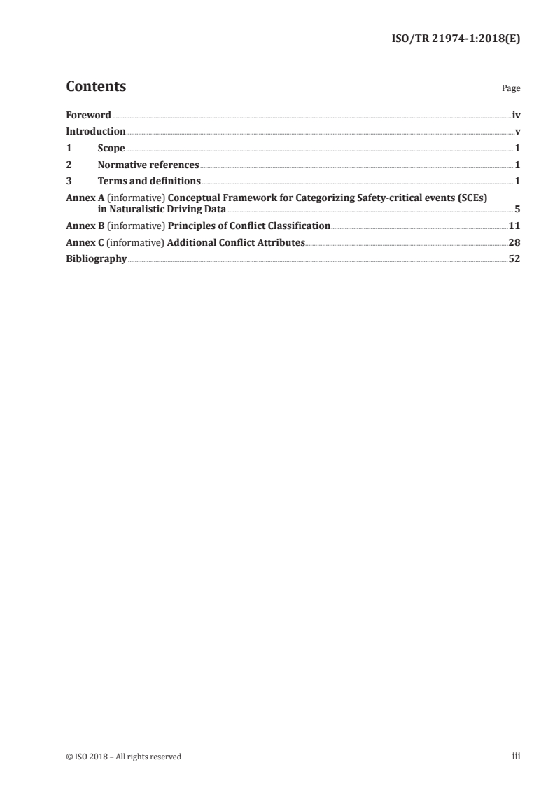ISO/TR 21974-1:2018 ISO/TR 21974-1:2018 - Naturalistic driving studies — Vocabulary — Part 1: Safety critical events/2/2018 - Page 3 preview