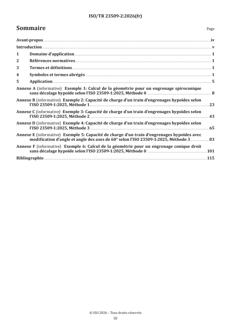 ISO/TR 23509-2:2026 ISO/TR 23509-2:2026 - Géométrie des engrenages coniques et hypoïdes — Partie 2: Exemples de calcul - Page 3 preview