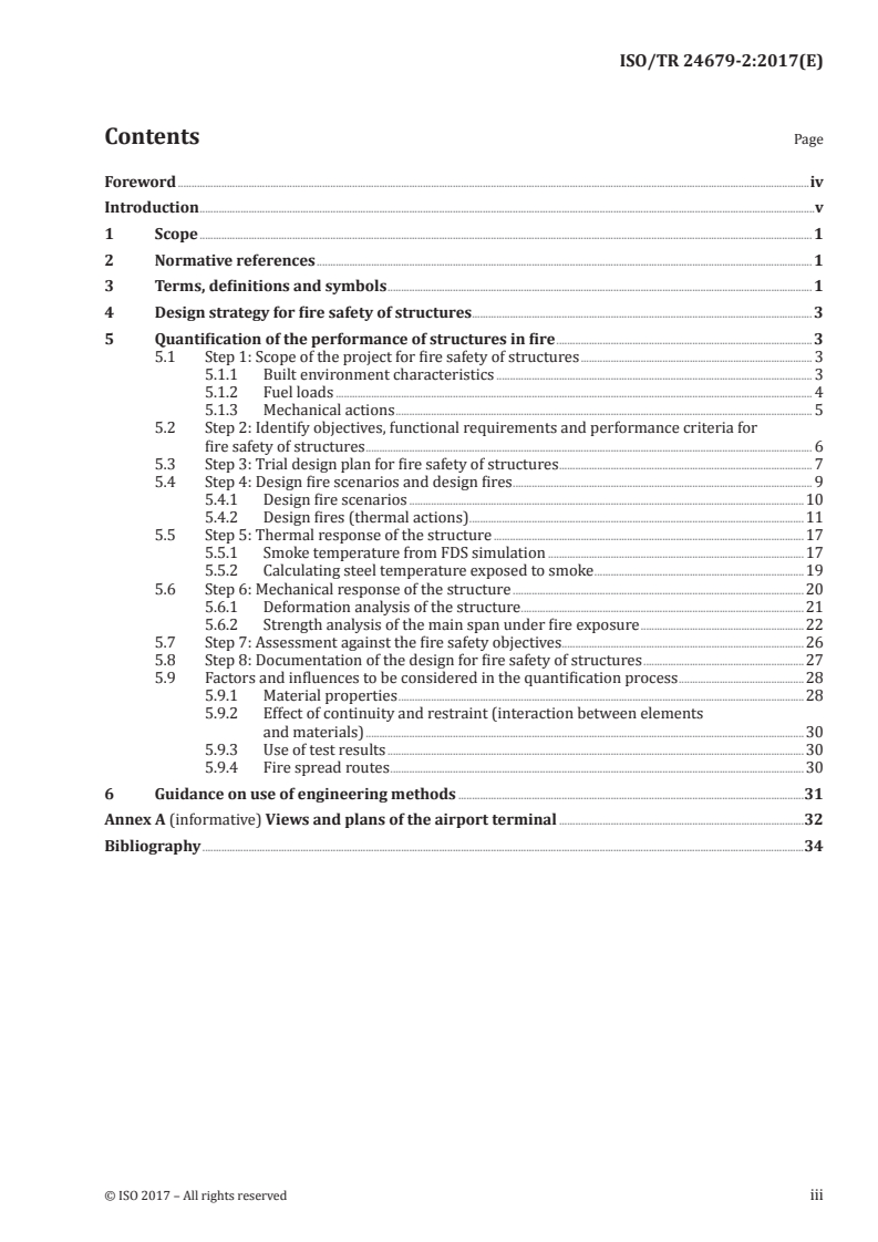 ISO/TR 24679-2:2017 ISO/TR 24679-2:2017 - Fire safety engineering — Performance of structure in fire — Part 2: Example of an airport terminal/18/2017 - Page 3 preview