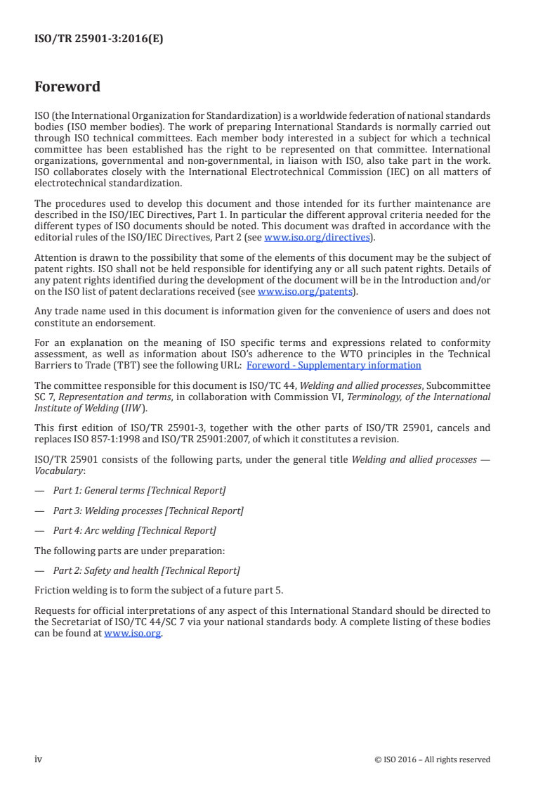 ISO/TR 25901-3:2016 ISO/TR 25901-3:2016 - Welding and allied processes — Vocabulary — Part 3: Welding processes/17/2016 - Page 4 preview