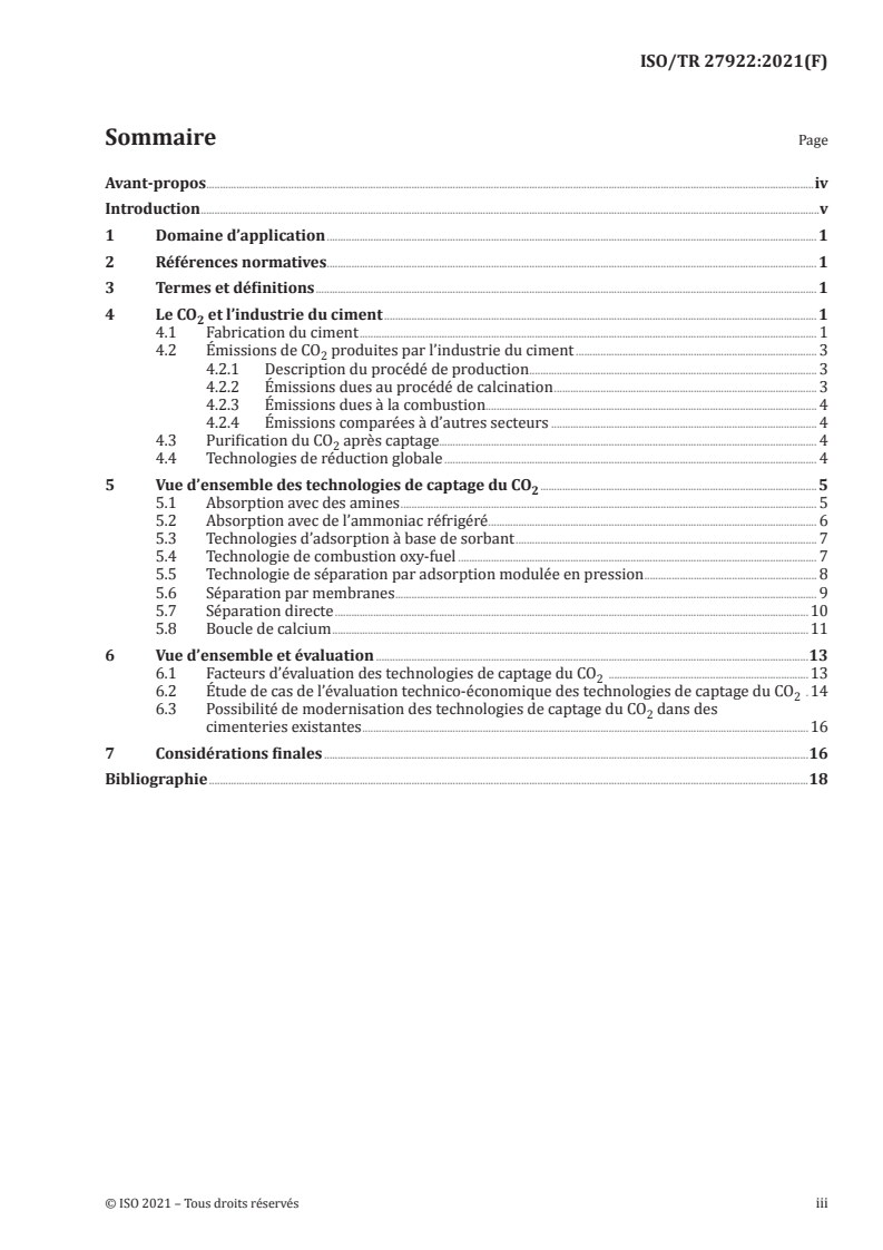 ISO/TR 27922:2021 ISO/TR 27922:2021 - Captage du dioxyde de carbone — Vue d'ensemble des technologies de captage du dioxyde de carbone dans l'industrie du ciment
Released:2/4/2021 - Page 3 preview