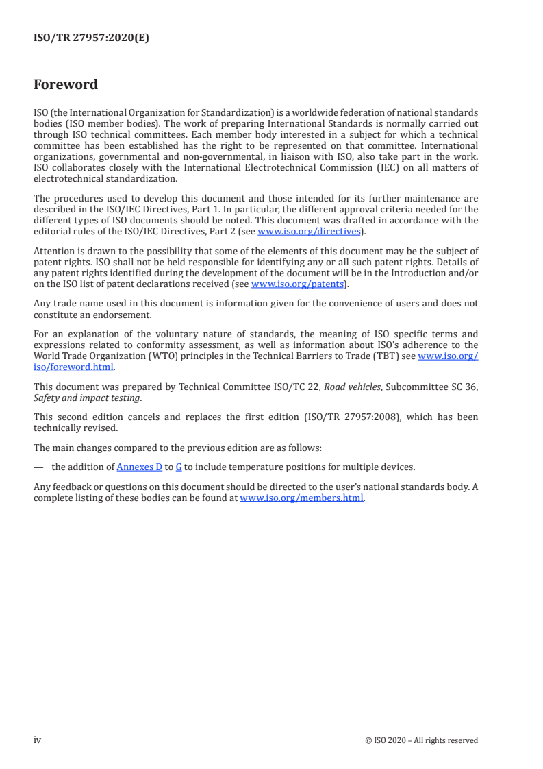 ISO/TR 27957:2020 ISO/TR 27957:2020 - Road vehicles — Temperature measurement in anthropomorphic test devices — Definition of the temperature sensor locations
Released:4/23/2020 - Page 4 preview
