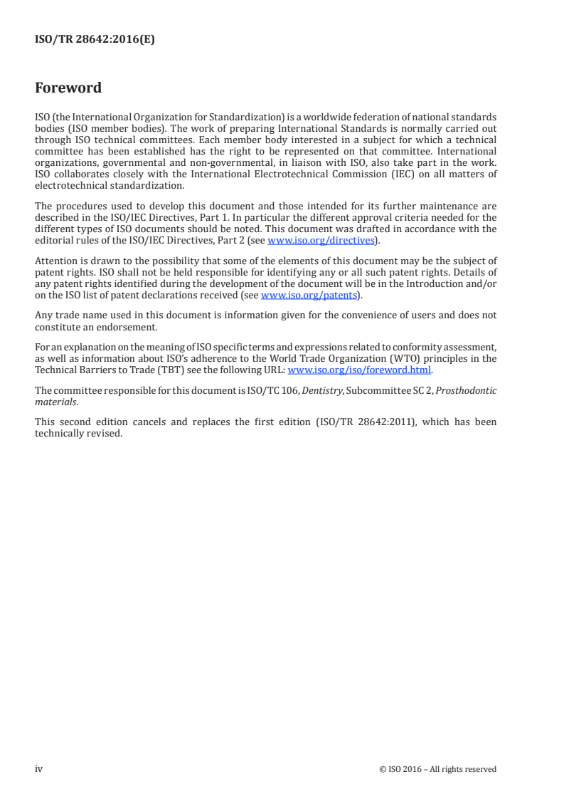 ISO/TR 28642:2016 ISO/TR 28642:2016 - Dentistry — Guidance on colour measurement/17/2016 - Page 4 preview