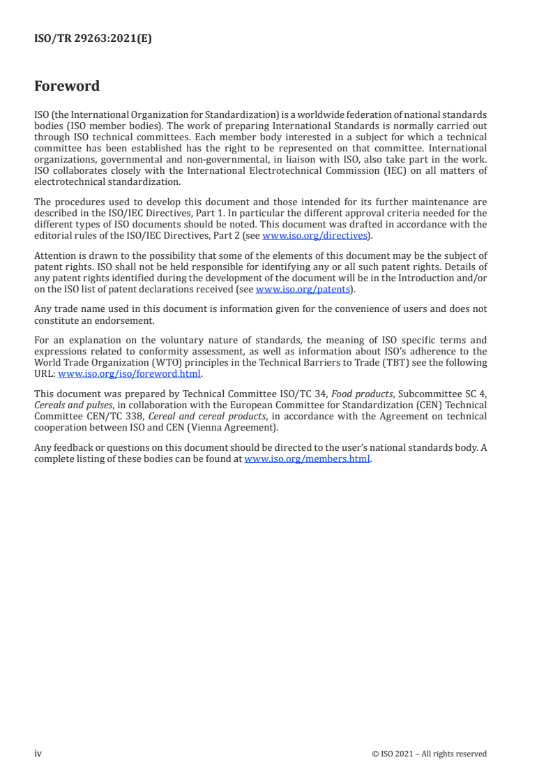 ISO/TR 29263:2021 ISO/TR 29263:2021 - Cereals and cereal products — Sampling studies
Released:7/14/2021 - Page 4 preview