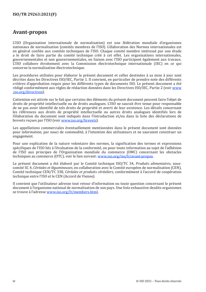 ISO/TR 29263:2021 ISO/TR 29263:2021 - Céréales et produits céréaliers — Études sur l'échantillonnage
Released:7/14/2021 - Page 4 preview