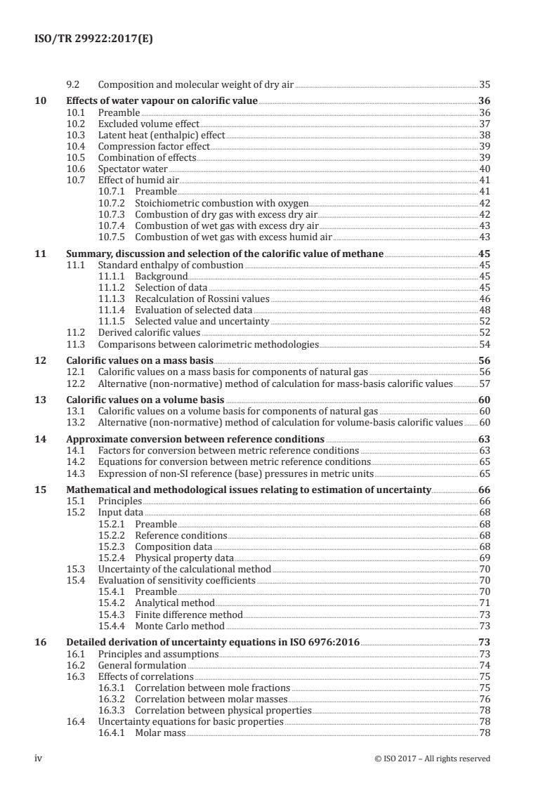 ISO/TR 29922:2017 ISO/TR 29922:2017 - Natural gas — Supporting information on the calculation of physical properties according to ISO 6976/3/2017 - Page 4 preview