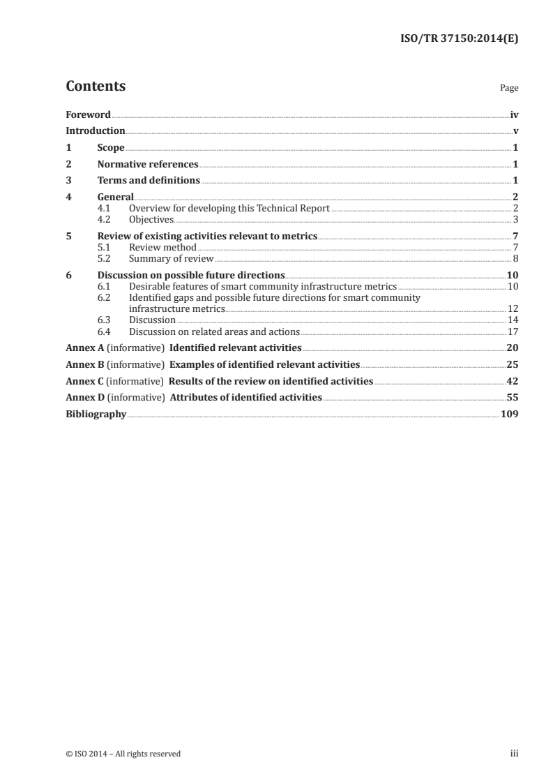 ISO/TR 37150:2014 ISO/TR 37150:2014 - Smart community infrastructures — Review of existing activities relevant to metrics/14/2014 - Page 3 preview