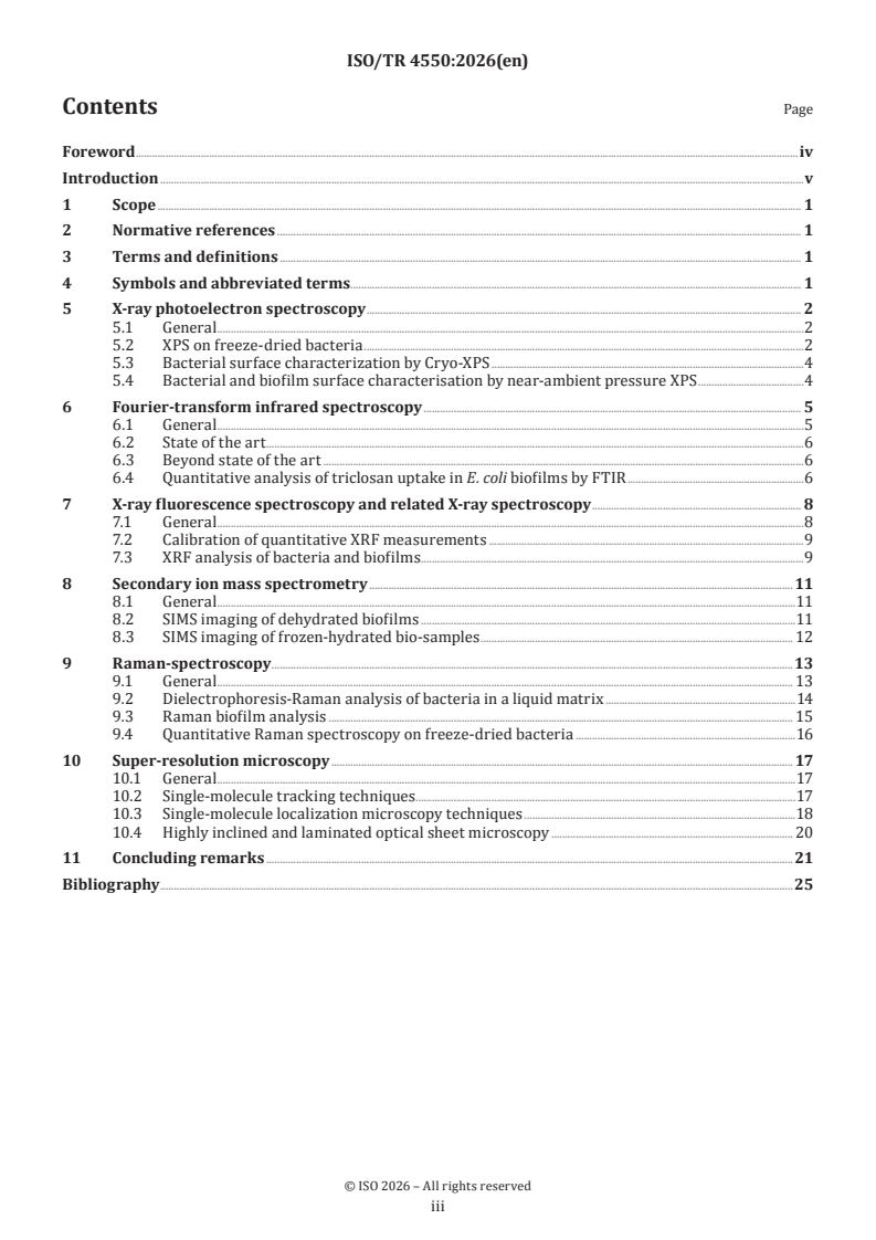 ISO/TR 4550:2026 ISO/TR 4550:2026 - Surface chemical analysis — Surface chemical analysis of bacteria and biofilms
Released:28. 01. 2026 - Page 3 preview