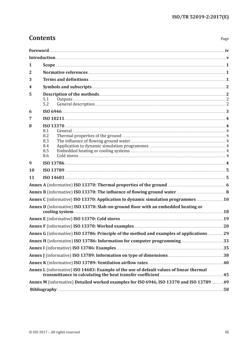 ISO/TR 52019-2:2017 ISO/TR 52019-2:2017 - Energy performance of buildings — Hygrothermal performance of building components and building elements — Part 2: Explanation and justification/21/2017 - Page 3 preview