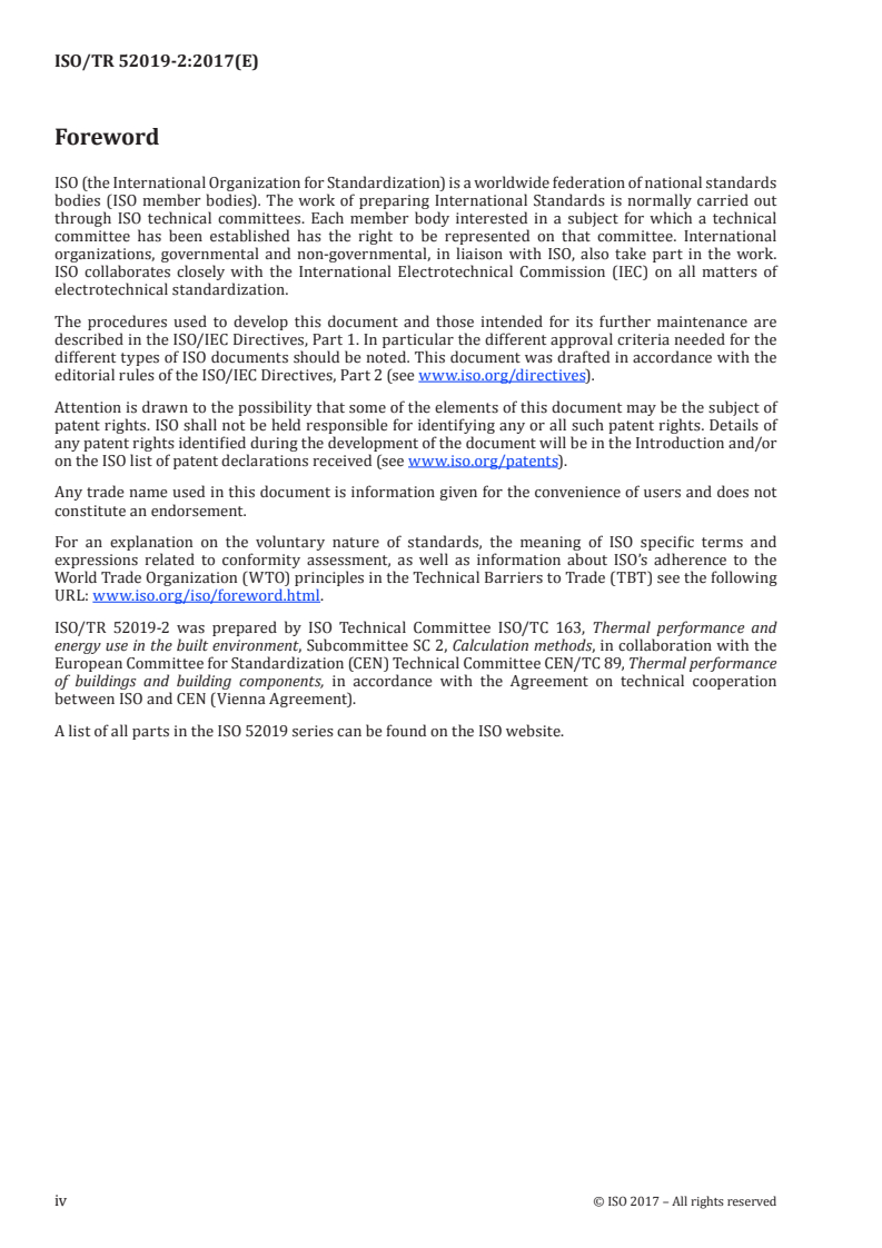 ISO/TR 52019-2:2017 ISO/TR 52019-2:2017 - Energy performance of buildings — Hygrothermal performance of building components and building elements — Part 2: Explanation and justification/21/2017 - Page 4 preview