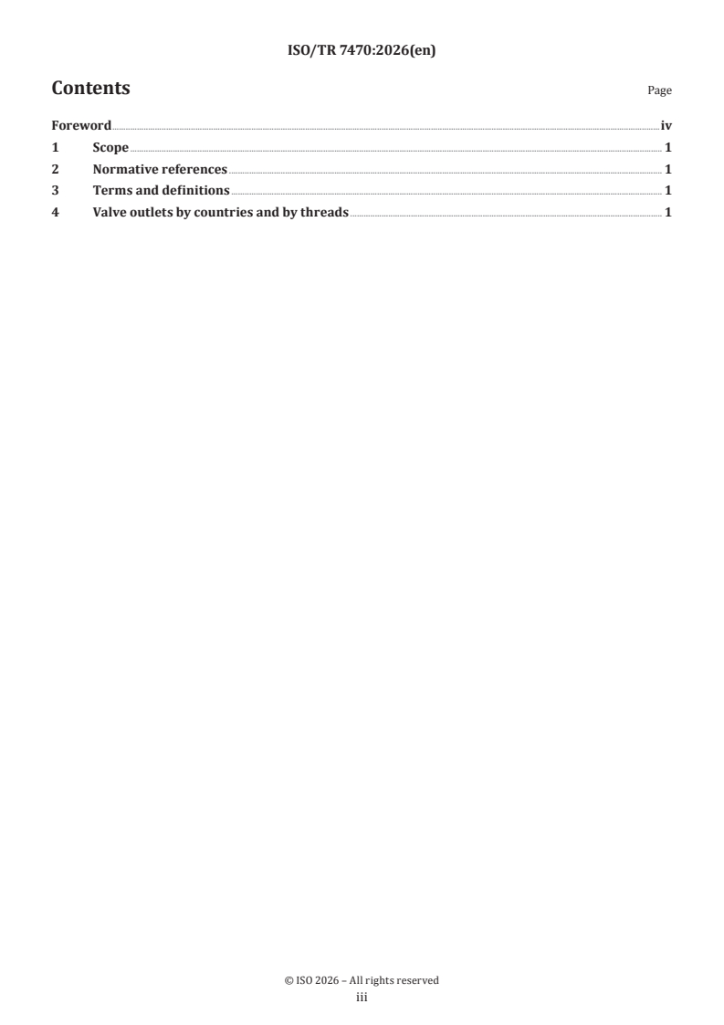 ISO/TR 7470:2026 ISO/TR 7470:2026 - Gas cylinders — List of provisions - Page 3 preview
