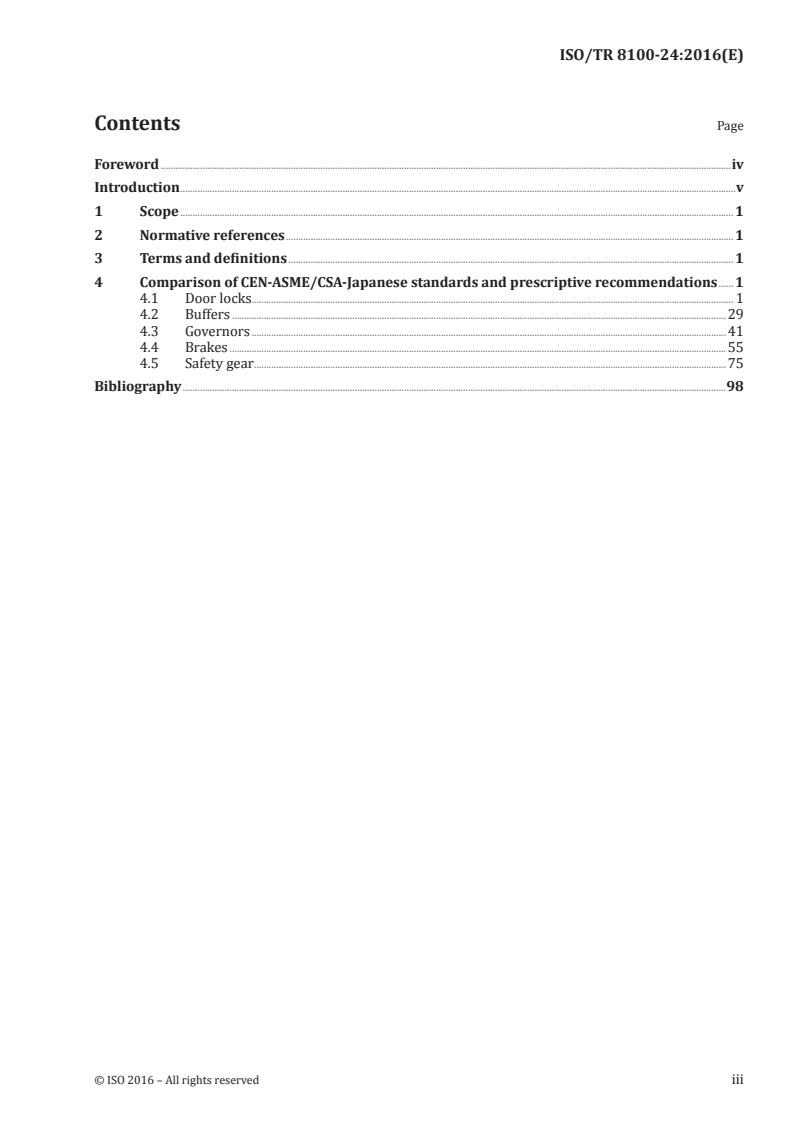 ISO/TR 8100-24:2016 ISO/TR 8100-24:2016 - Safety requirements for lifts (elevators) — Part 24: Convergence of lift requirements/14/2016 - Page 3 preview