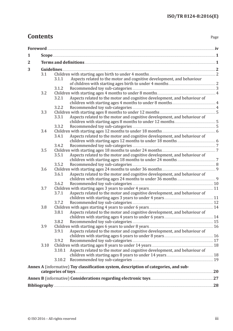 ISO/TR 8124-8:2016 ISO/TR 8124-8:2016 - Safety of toys — Part 8: Age determination guidelines/1/2016 - Page 3 preview