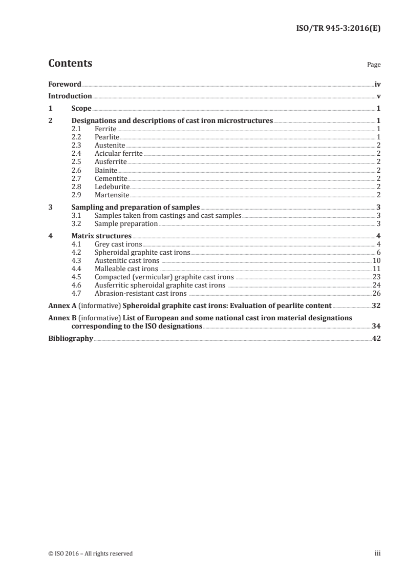 ISO/TR 945-3:2016 ISO/TR 945-3:2016 - Microstructure of cast irons — Part 3: Matrix structures/21/2016 - Page 3 preview