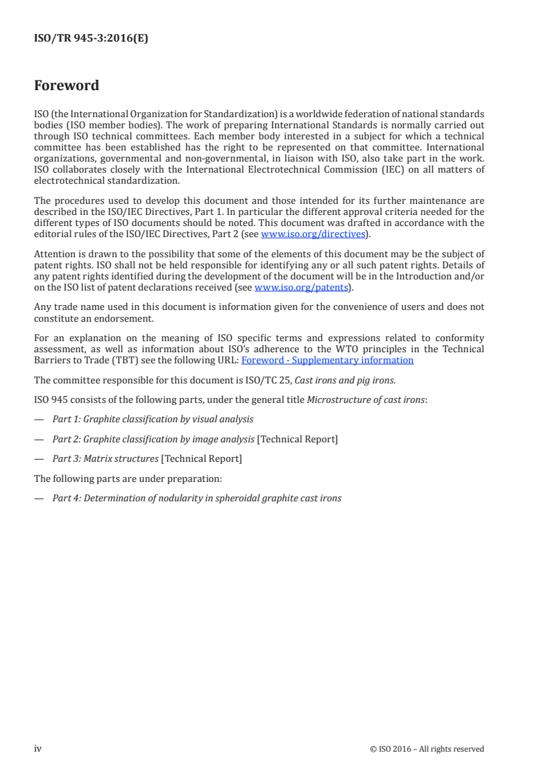 ISO/TR 945-3:2016 ISO/TR 945-3:2016 - Microstructure of cast irons — Part 3: Matrix structures/21/2016 - Page 4 preview