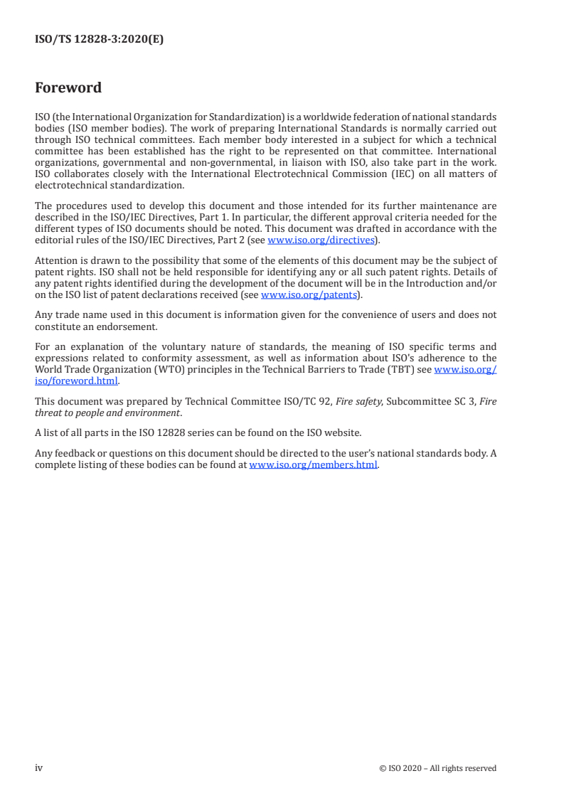 ISO/TS 12828-3:2020 ISO/TS 12828-3:2020 - Validation method for fire gas analysis — Part 3: Considerations related to interlaboratory trials/7/2020 - Page 4 preview