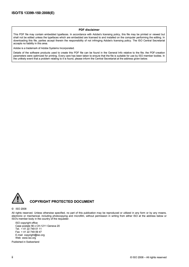 ISO/TS 13399-150:2008 ISO/TS 13399-150:2008 - Cutting tool data representation and exchange — Part 150: Usage guidelines/27/2008 - Page 2 preview