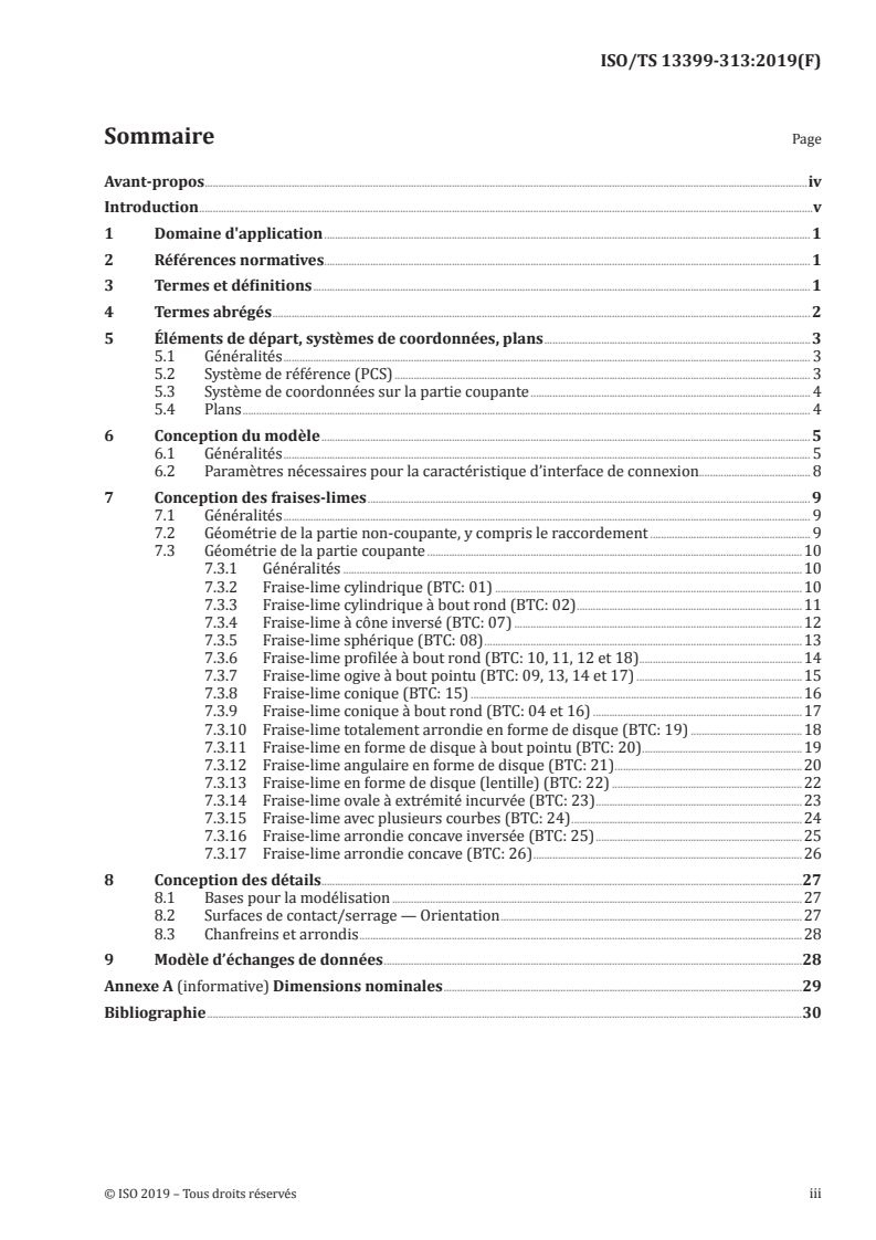 ISO/TS 13399-313:2019 ISO/TS 13399-313:2019 - Représentation et échange des données relatives aux outils coupants — Partie 313: Création et échanges de modèles 3D — Fraises-limes/14/2019 - Page 3 preview