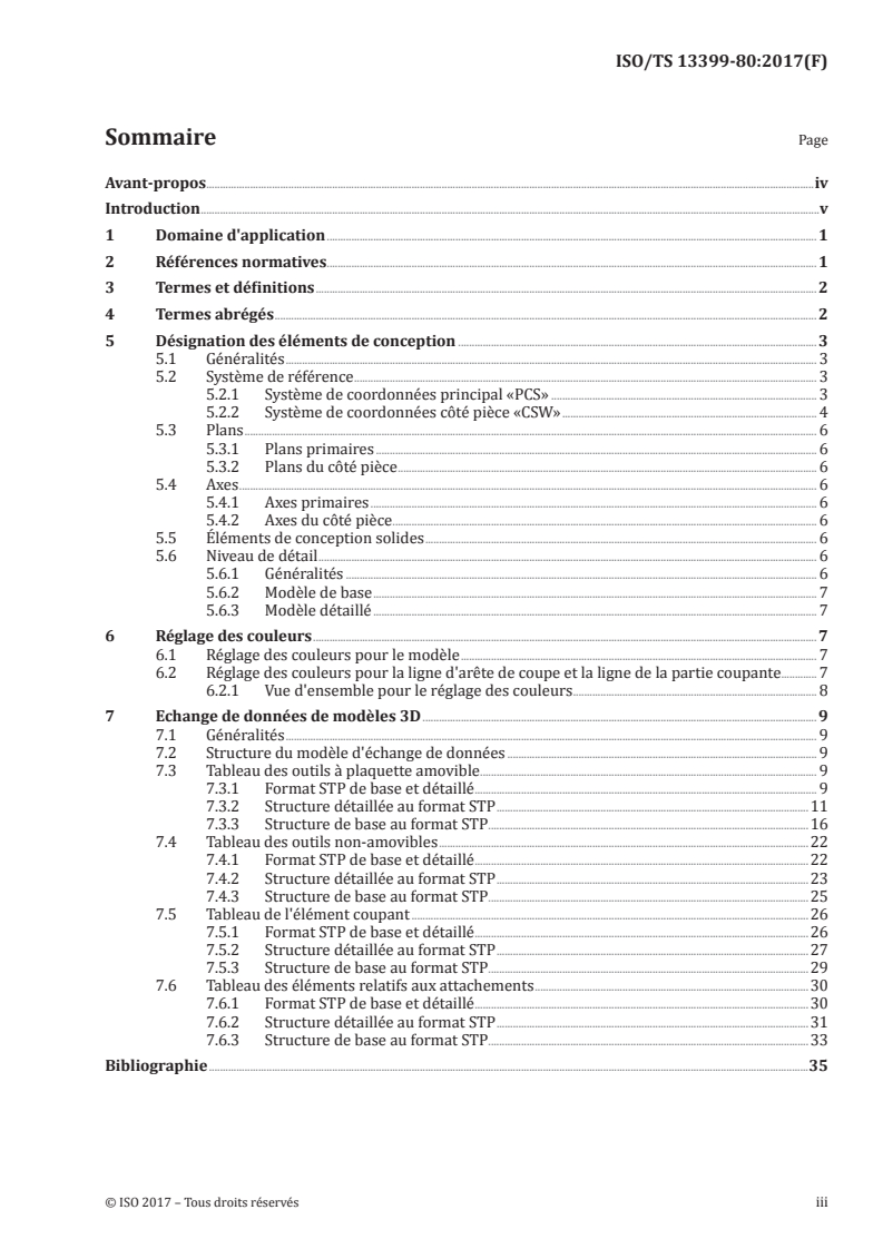 ISO/TS 13399-80:2017 ISO/TS 13399-80:2017 - Représentation et échange des données relatives aux outils coupants — Partie 80: Création et échange de modèles 3D — Vue d'ensemble et principes/11/2018 - Page 3 preview