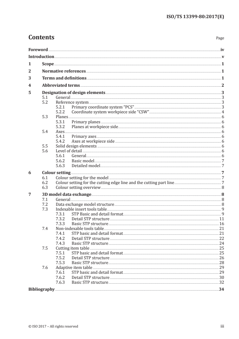 ISO/TS 13399-80:2017 ISO/TS 13399-80:2017 - Cutting tool data representation and exchange — Part 80: Creation and exchange of 3D models — Overview and principles/10/2017 - Page 3 preview