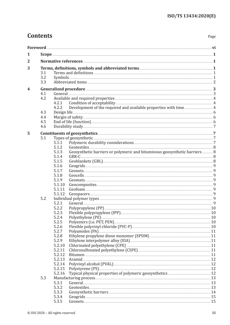 ISO/TS 13434:2020 ISO/TS 13434:2020 - Geosynthetics — Guidelines for the assessment of durability/30/2020 - Page 3 preview