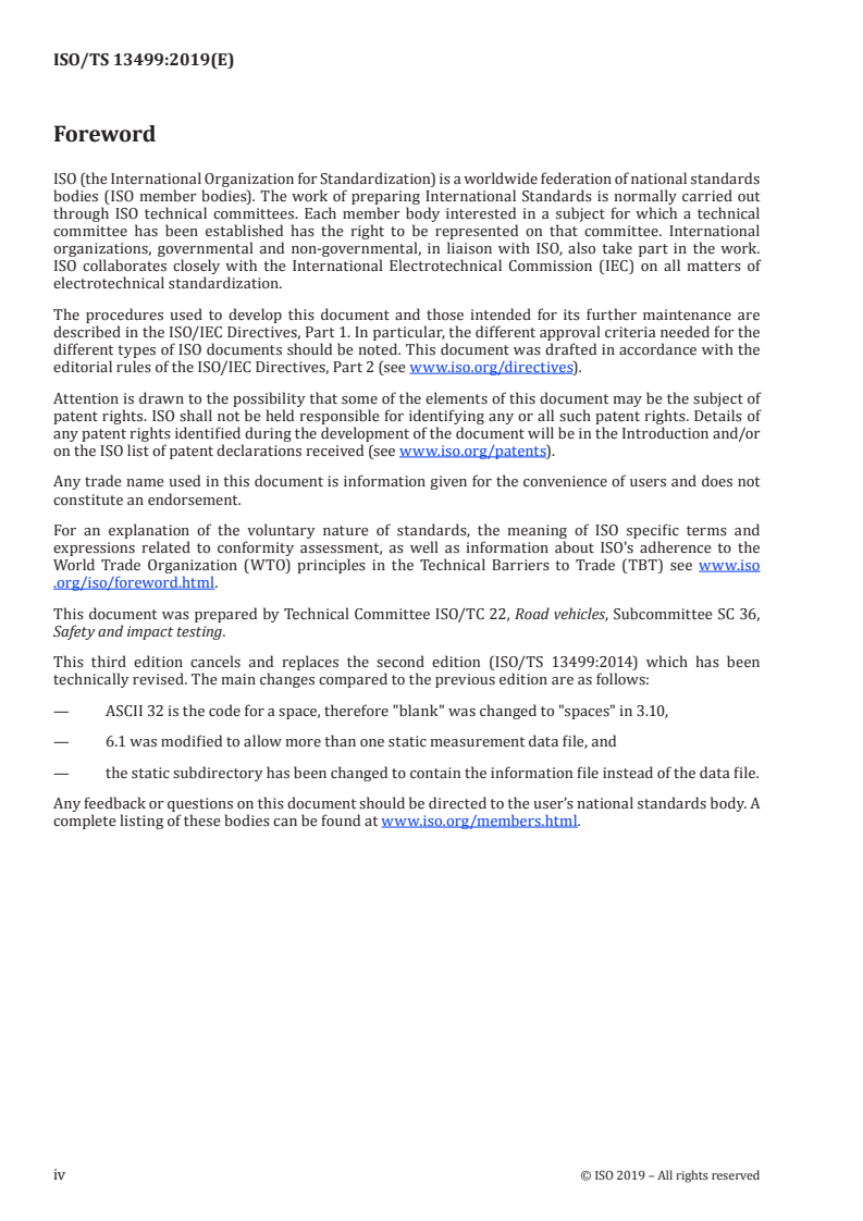 ISO/TS 13499:2019 ISO/TS 13499:2019 - Road vehicles — Multimedia data exchange format for impact tests/23/2019 - Page 4 preview