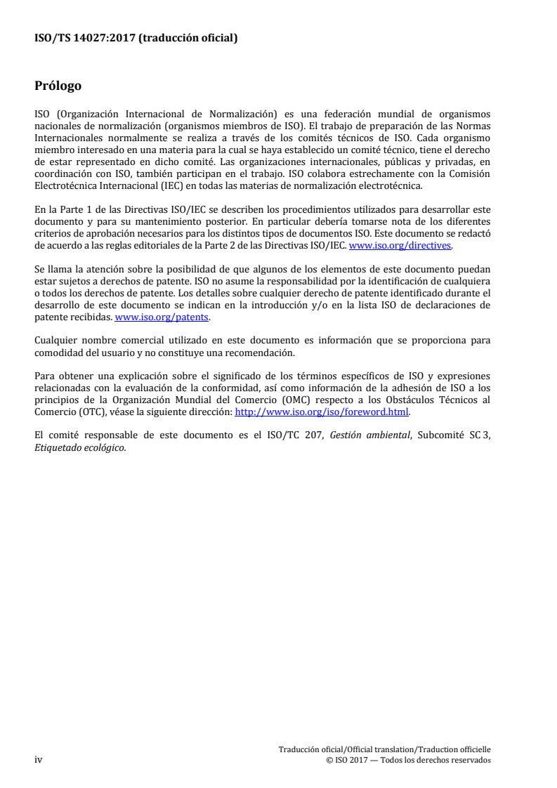ISO/TS 14027:2017 ISO/TS 14027:2017 - Environmental labels and declarations — Development of product category rules/26/2018 - Page 4 preview