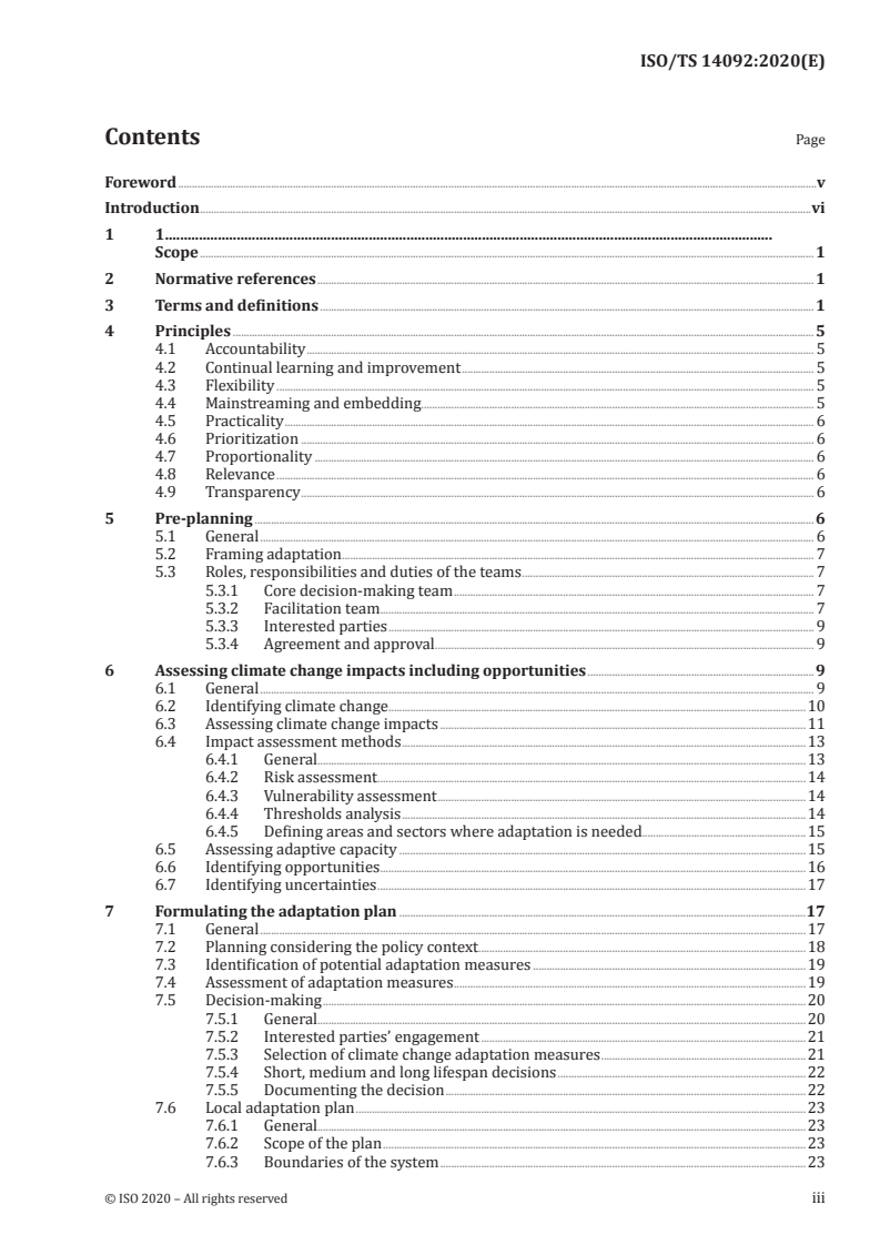 ISO/TS 14092:2020 ISO/TS 14092:2020 - Adaptation to climate change — Requirements and guidance on adaptation planning for local governments and communities/21/2020 - Page 3 preview