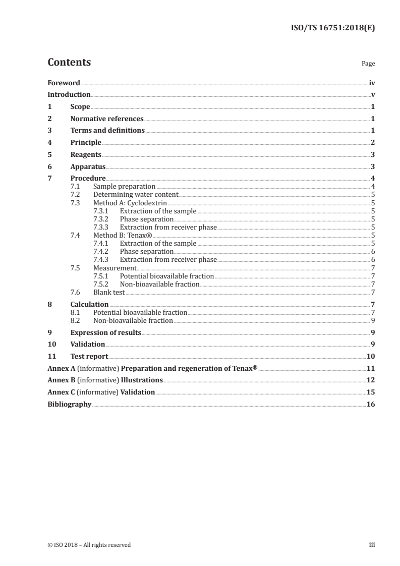 ISO/TS 16751:2018 ISO/TS 16751:2018 - Soil quality — Environmental availability of non-polar organic compounds — Determination of the potential bioavailable fraction and the non-bioavailable fraction using a strong adsorbent or complexing agent
Released:4/13/2018 - Page 3 preview