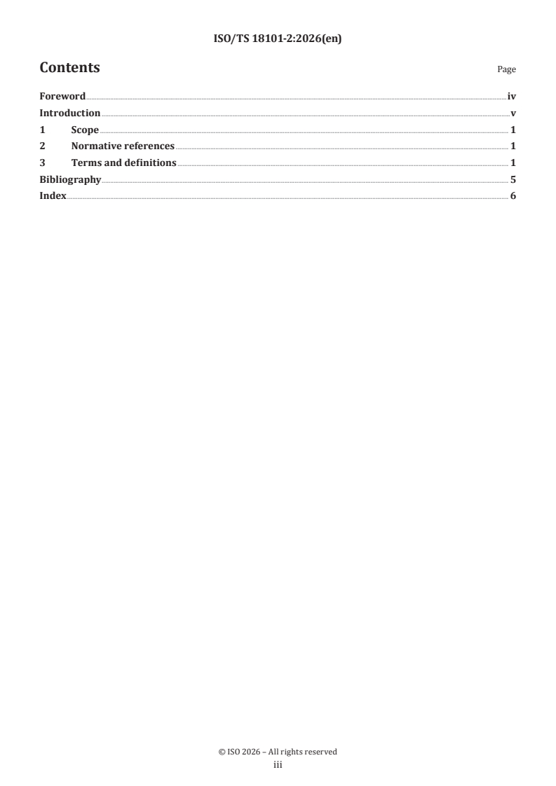 ISO/TS 18101-2:2026 ISO/TS 18101-2:2026 - Automation systems and integration — Asset-intensive industry interoperability — Part 2: Vocabulary - Page 3 preview
