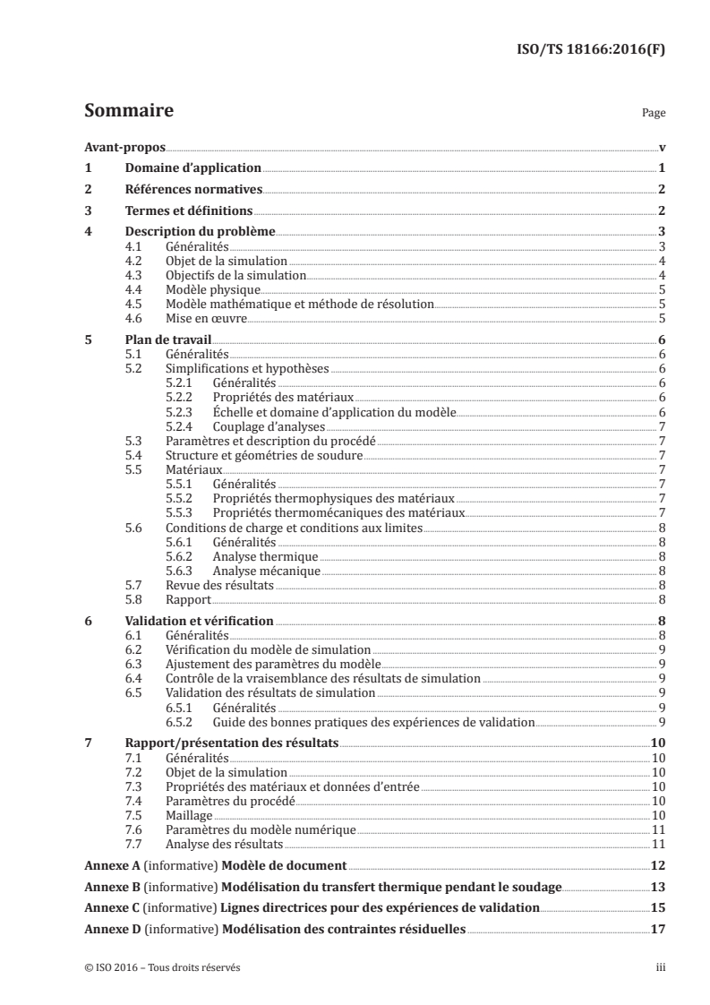 ISO/TS 18166:2016 ISO/TS 18166:2016 - Simulation numérique de soudage — Exécution et documentation/25/2016 - Page 3 preview