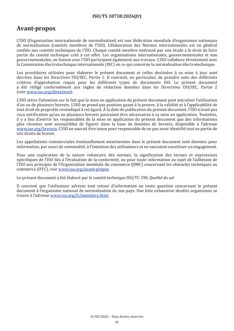 ISO/TS 18718:2026 ISO/TS 18718:2026 - Fonctions des sols et services écosystémiques associés — Définitions, descriptions et cadre conceptuel - Page 4 preview