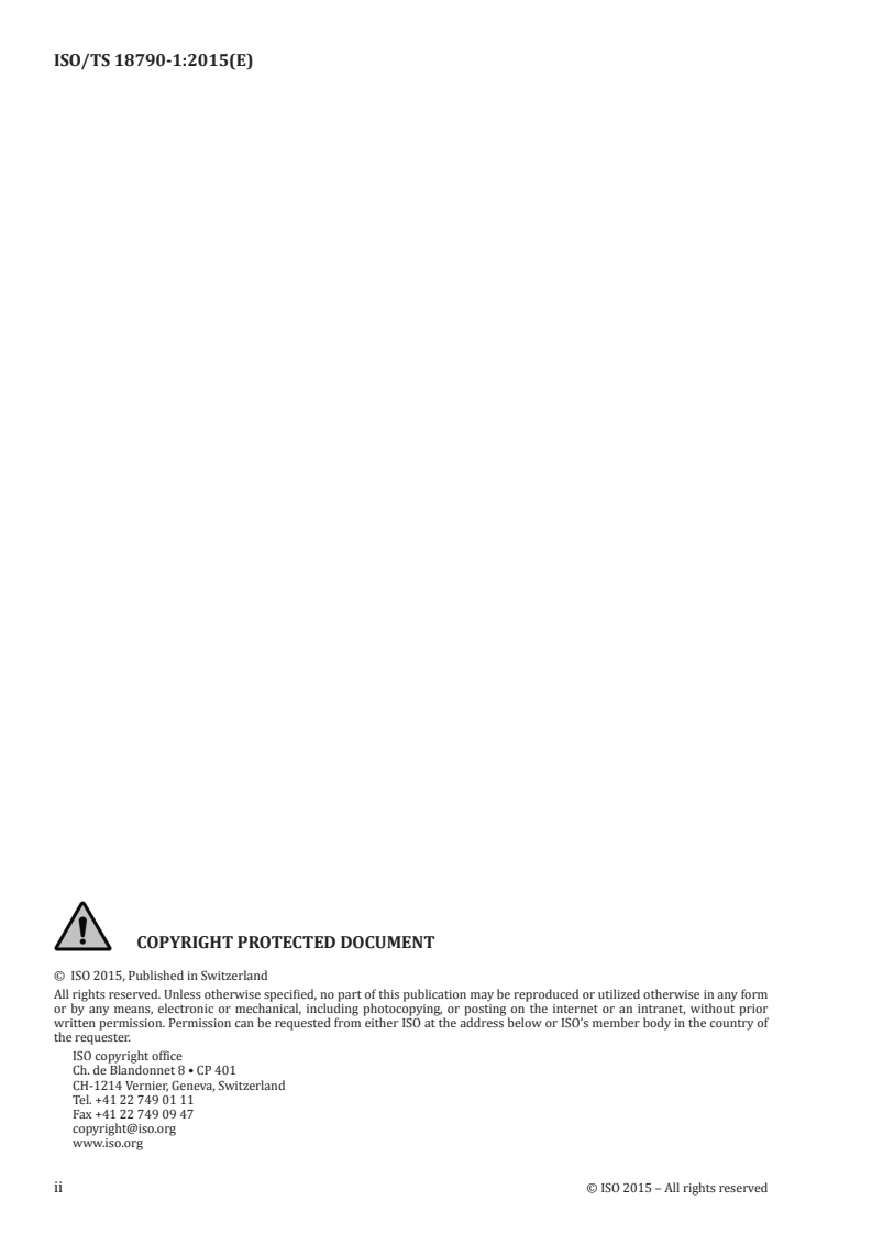 ISO/TS 18790-1:2015 ISO/TS 18790-1:2015 - Health informatics — Profiling framework and classification for Traditional Medicine informatics standards development — Part 1: Traditional Chinese Medicine/8/2015 - Page 2 preview