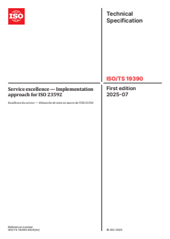 ISO/TS 19390:2025 ISO/TS 19390:2025 - Service excellence — Implementation approach for ISO 23592
Released:7. 07. 2025 - Page 1 preview