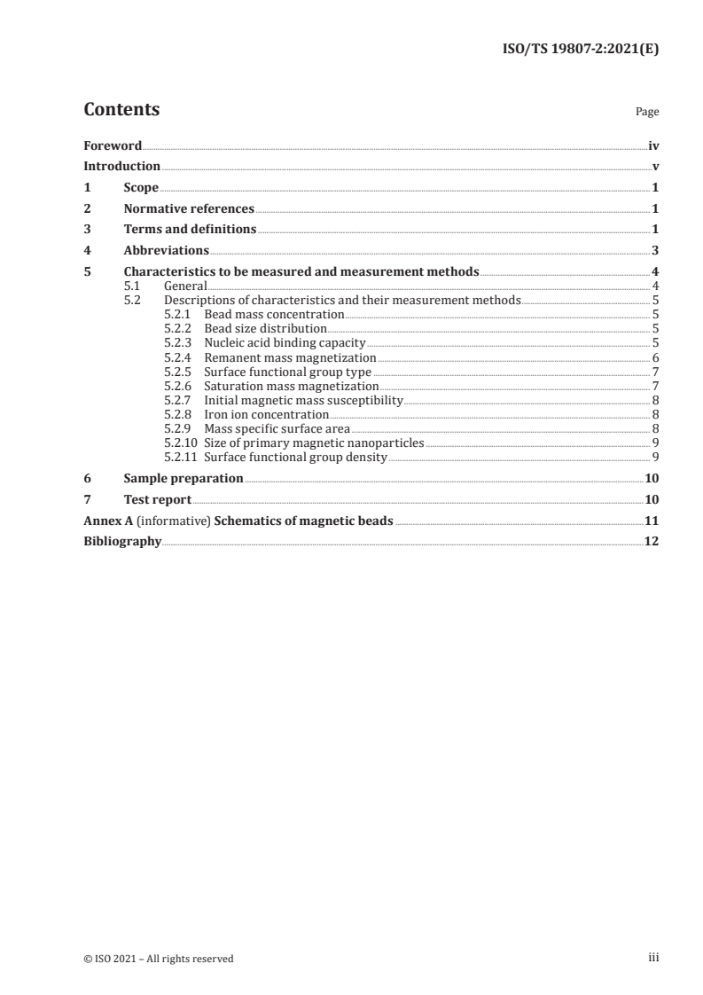 ISO/TS 19807-2:2021 ISO/TS 19807-2:2021 - Nanotechnologies — Magnetic nanomaterials — Part 2: Specification of characteristics and measurement methods for nanostructured magnetic beads for nucleic acid extraction
Released:10/25/2021 - Page 3 preview