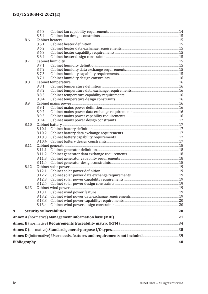 ISO/TS 20684-2:2021 ISO/TS 20684-2:2021 - Intelligent transport systems — Roadside modules SNMP data interface — Part 2: Generalized field device basic management/27/2021 - Page 4 preview
