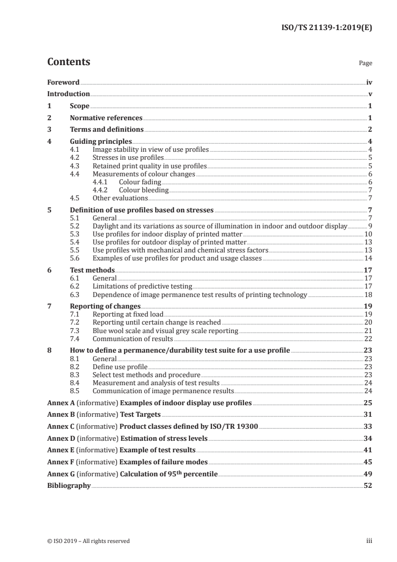 ISO/TS 21139-1:2019 ISO/TS 21139-1:2019 - Permanence and durability of commercial prints — Part 1: Definition of use profiles and guiding principles for specifications/9/2019 - Page 3 preview