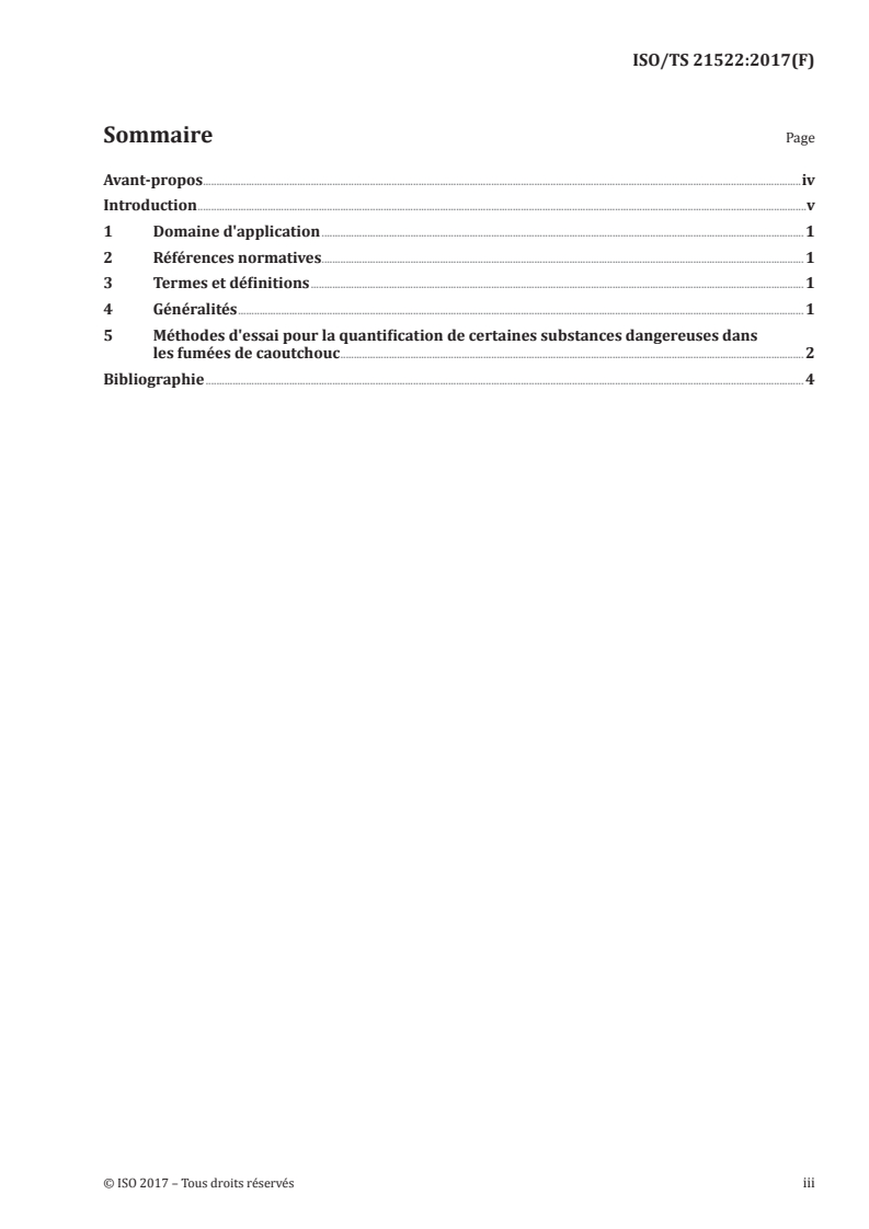 ISO/TS 21522:2017 ISO/TS 21522:2017 - Constituant des fumées de procédé du caoutchouc — Méthodes d'essai quantitatives/16/2018 - Page 3 preview