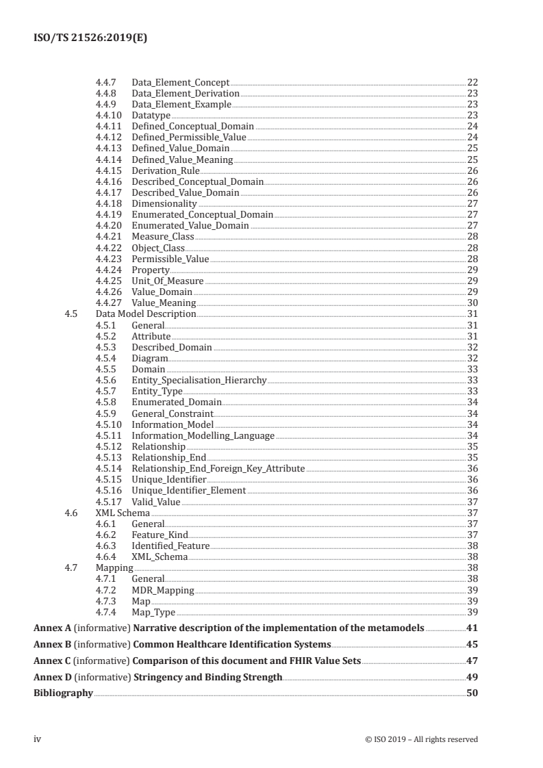 ISO/TS 21526:2019 ISO/TS 21526:2019 - Health informatics — Metadata repository requirements (MetaRep)/15/2019 - Page 4 preview