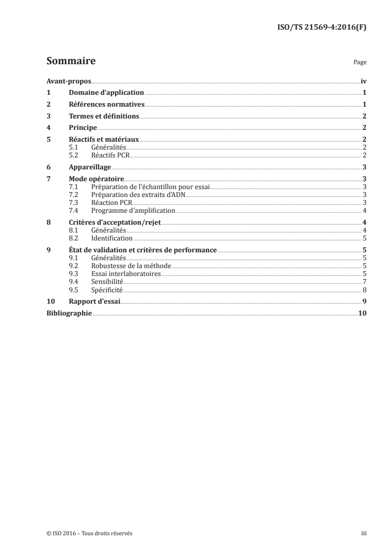 ISO/TS 21569-4:2016 ISO/TS 21569-4:2016 - Méthodes horizontales d'analyse moléculaire de biomarqueurs — Méthodes d'analyse pour la détection des organismes génétiquement modifiés et des produits dérivés — Partie 4: Méthodes de criblage par PCR en temps réel pour la détection des séquences ADN P-nos et P-nos-nptII/14/2016 - Page 3 preview