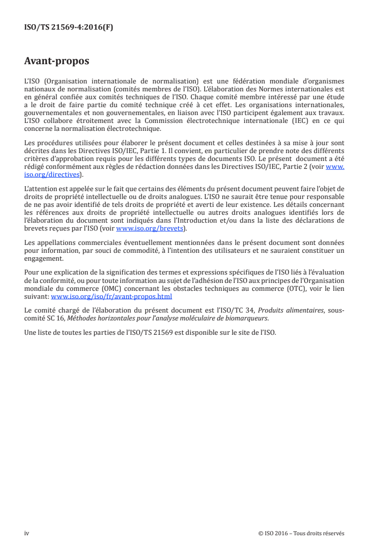 ISO/TS 21569-4:2016 ISO/TS 21569-4:2016 - Méthodes horizontales d'analyse moléculaire de biomarqueurs — Méthodes d'analyse pour la détection des organismes génétiquement modifiés et des produits dérivés — Partie 4: Méthodes de criblage par PCR en temps réel pour la détection des séquences ADN P-nos et P-nos-nptII/14/2016 - Page 4 preview